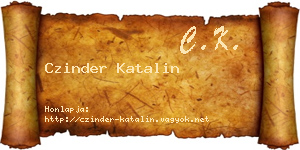 Czinder Katalin névjegykártya